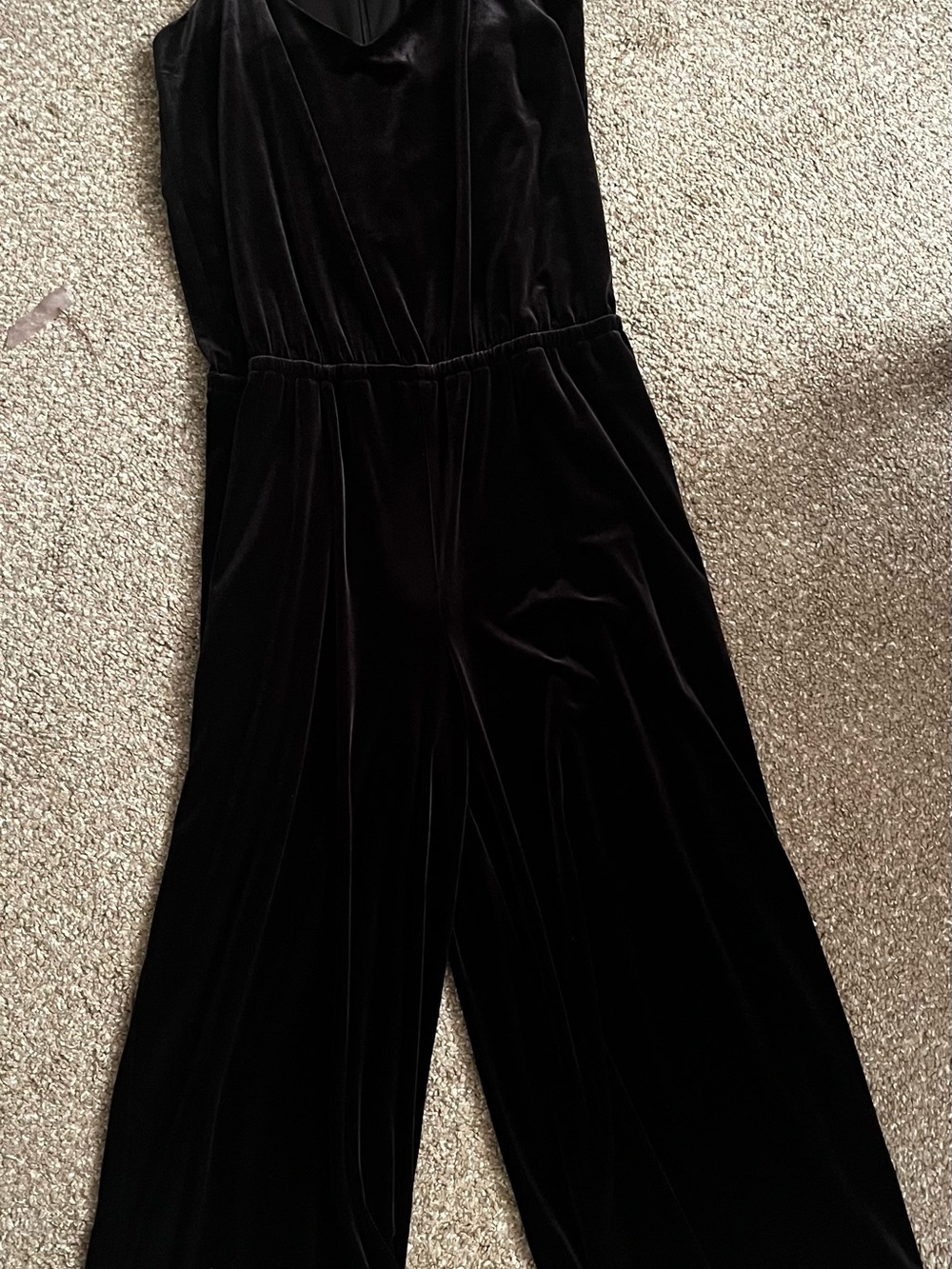 Black Velvet Wide-Leg Jumpsuit